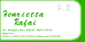 henrietta rafai business card